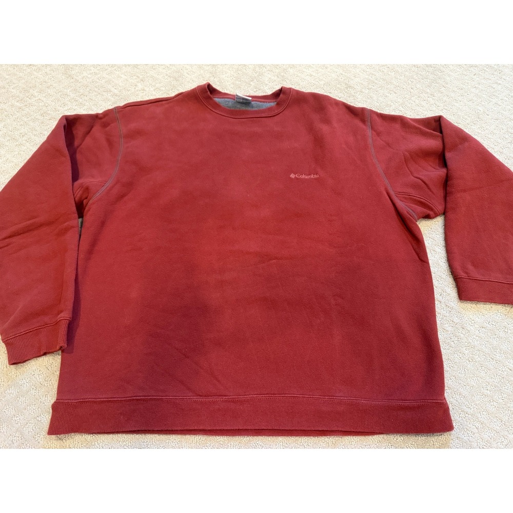Columbia Mens XXL Red Long Sleeve Crewneck Sweatshirt Casual Activewear Top
